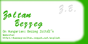 zoltan bezzeg business card